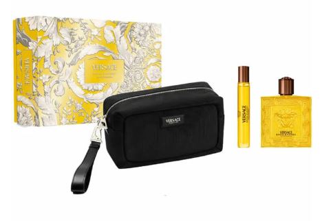 Estuche Versace Eros Energy Hombre EDT 3PZ Perfume 100ml + Mini 15ml +Bolso